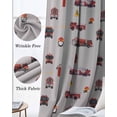 thumbnail image 6 of Cartoon Car Blackout Curtains for Bedroom 45 Inch Length 2 Panels Set, Funny Red Black Fire Truck Print Vintage Thermal Insulated Energy Saving Window Treatment Curtains Blackout Drapes 52"x45", 6 of 8