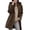 Brown, variant on Hooded Winter Coats for Women Oversized Long Sleeve Stand Neck Button Puffer Jacket Casual Warm Gray Zip Up Jacket Coat with Pockets S-2XL
