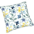 thumbnail image 2 of Yellow Blue Floral Throw Pillow Covers 20x20 Inch Set of 2 Spring Sage Green Pillow Covers Farmhouse Flowers Leaves Outdoor Pillowcase Square Cushion Covers for Home Sofa Bedroom, 2 of 6