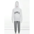 thumbnail image 2 of TiaoBug Kids Boys Girls 2Pcs Casual Sportsuits Activewear Long Sleeve Hoodies Sweatshirt with Jogger Pants Sweatsuit Set White&Gray 3-4, 2 of 7