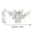 thumbnail image 2 of Flower Bride Wedding Hair Comb Bridal Hair Pieces Bride Rhinestones Hair Jewelry Opal Headpieces Bead Side Combs Decorative Hair Accessories for Women and Girls (A-Silver), 2 of 4
