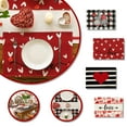 thumbnail image 6 of 1 Pcs Valentine's Day Placemats,17.7 x 11.8 Inch Love Heart Table Mats,Waterproof Anniversary Table Place Mats, for Valentine's Day Indoor Outdoor Holiday Party Kitchen Dining Decoration(Z3-Red2), 6 of 6