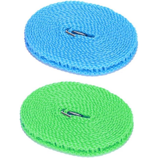 Tendedero portátil de nailon 2 piezas WEIHJMXG a prueba de viento azul verde 5 m