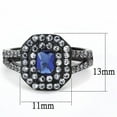 thumbnail image 2 of Black Womens Ring Anillo Para Mujer 316L Stainless Steel Ring with Glass in Montana, 2 of 4