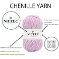 thumbnail image 2 of NICEEC 3 Skeins Soft Chenille Yarn Blanket Yarn Velvet Yarn for Knitting Fancy Yarn for Crochet Weaving DIY Craft Total Length 3×85m (3×93yds, 3×50g)_Purple, 2 of 7