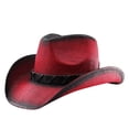 thumbnail image 3 of SRZYMJ Cowboy Hat,Cowgirl Hat,Western Cowboy Hats for Women/Mens/Straw Wide with Shapeable Brim Cowboy Hat for Womens, 3 of 7