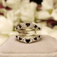 thumbnail image 3 of Black Diamond and Pink Sapphire Aggie Ring Guard in 925 Sterling Silver, 3 of 6