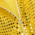 thumbnail image 6 of YONGHS Kids Sequin Performance Jazz Hip Hop Dance Outfits Long Sleeve Jacket Top with Pants Hat Set Yellow 13-14, 6 of 7