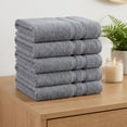 thumbnail image 6 of Unique Bargains 4Pcs Solid Cotton Absorbent Washcloths Dark Grey 13" x 13", 6 of 6