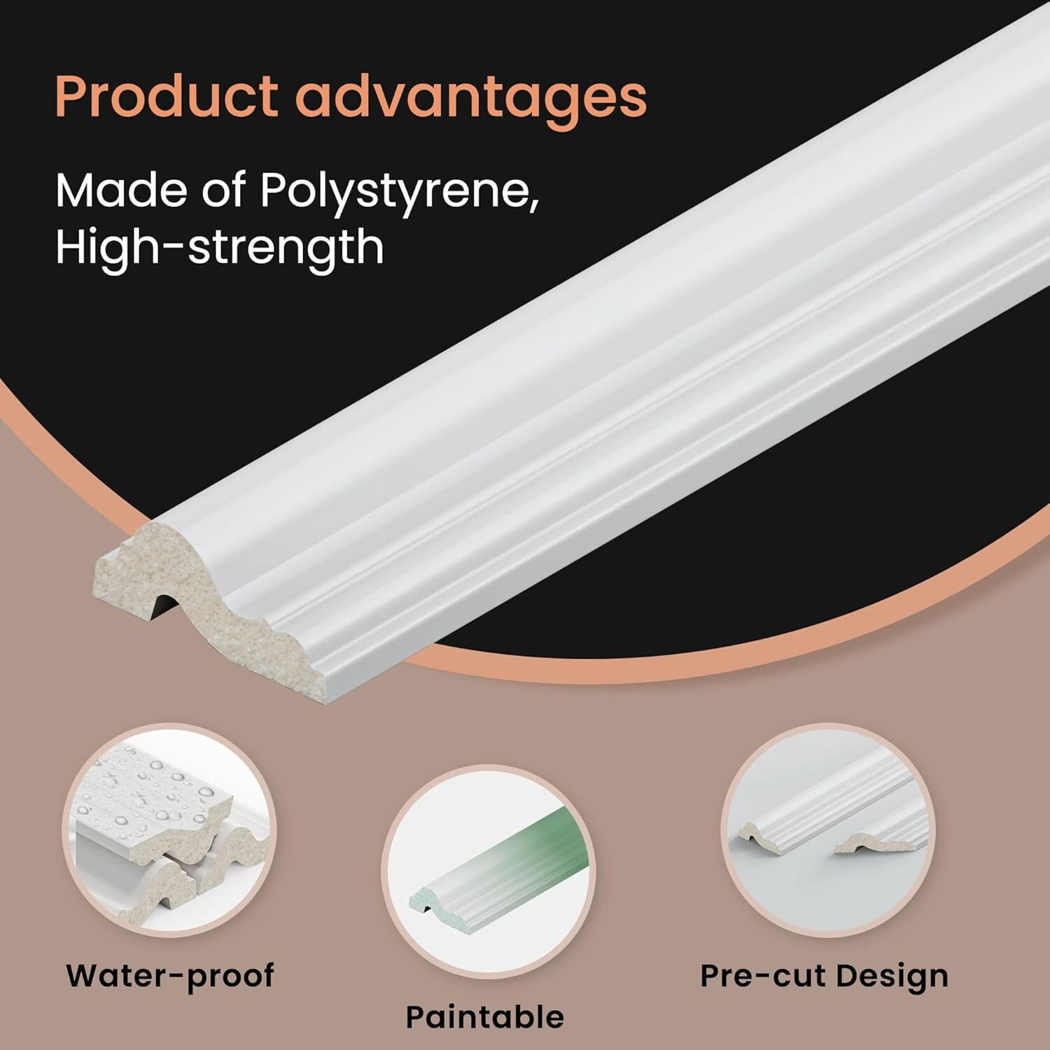 NimbleRest Pre-Cut Wall Molding Kit 6-Set Ready to Assemble Interior Wainscoting Panels Wall Decor