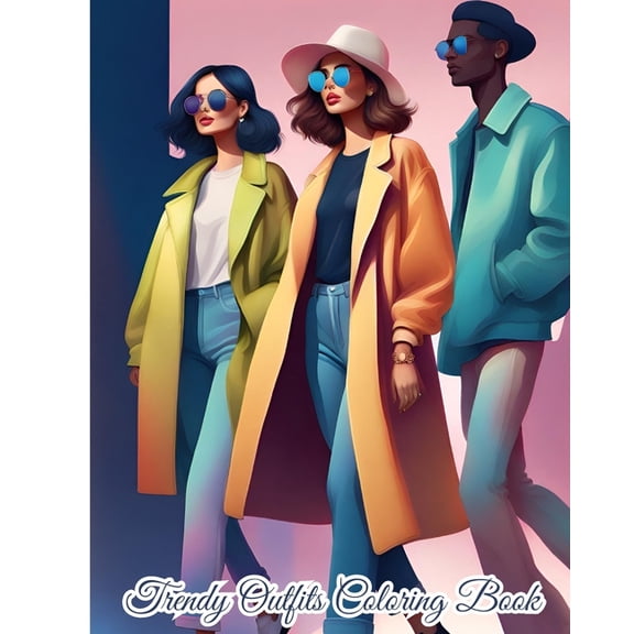 Trendy Outfits Coloring Book For Girls: Modern Casual Trendy Fashion Coloring Book of Women Dresses, Outfit for Girls, (Paperback)