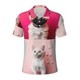 thumbnail image 2 of Daiia Colorful Dog Cat Collage Pattern Men’s Polo Shirts,Solid Deck Shirt,Classic Fit, Breathable Cotton Polo for Casual and Sport Wear-Large, 2 of 7