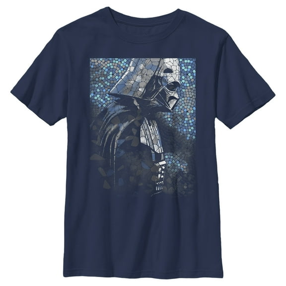 Boy's Star Wars: Revenge of the Sith Darth Vader Tile Mosaic  Graphic Tee Navy Blue Medium