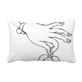 thumbnail image 1 of Culture Lotus Line Drawing Throw Pillow Lumbar Insert Cushion Cover Home Decoration, 1 of 3