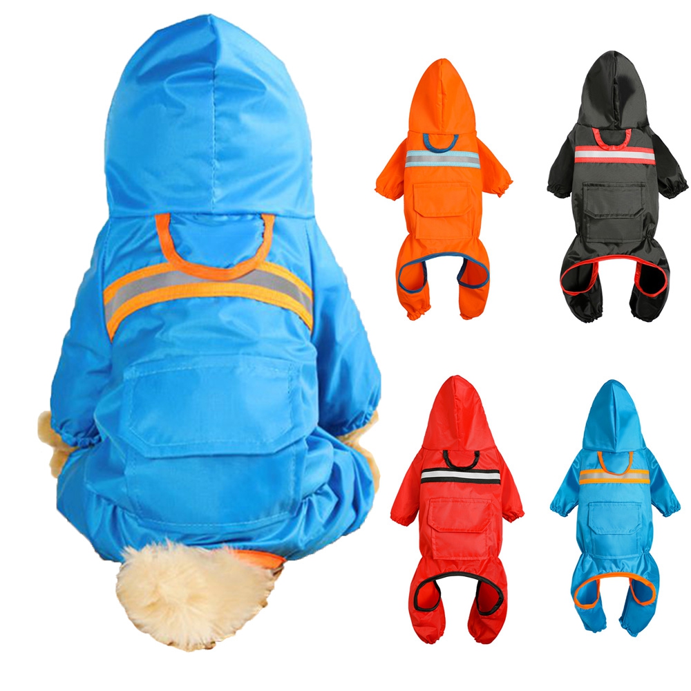 Bobasndm Transparent Raincoat for Small Dogs with Hood and Reflective