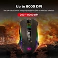 thumbnail image 6 of Redragon M910-KS RANGER LITE RGB 2.4G Wireless/Wired Double Modes Gaming Mouse 8000 DPI with Rapid Fire Buttons, 6 of 12