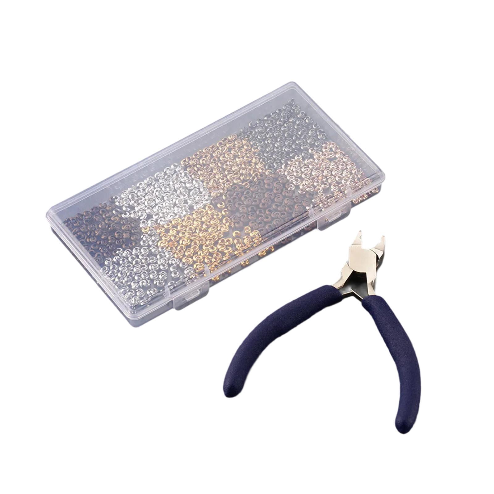 Milageto 800 Pieces Crimp Beads Covers, 3mm Crimping Beads, Tube Crimp Beads with Pilers,