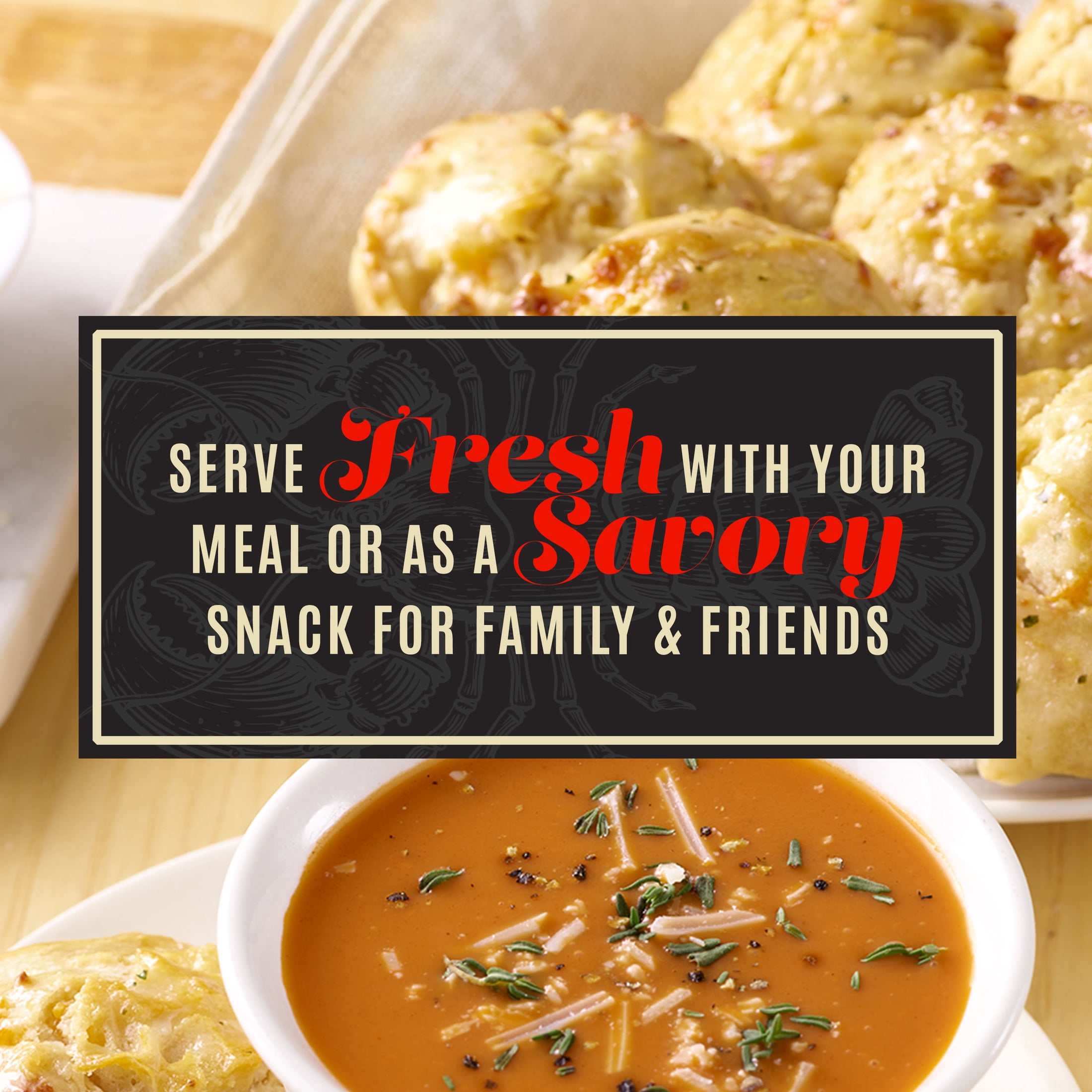 Red Lobster Frozen Cheddar Bay Biscuits, Ready to Bake Frozen Bread Biscuits, 8 Count, 15.66 Oz Box
