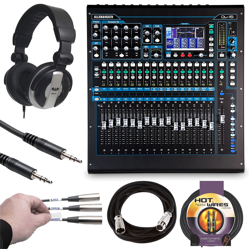 Allen & Heath QU16C Rack Mountable Compact Digital Mixer + Studio