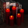 thumbnail image 4 of Set de 9 velas sin llama Vinkor Burgundy con mando a distancia, 4 of 7