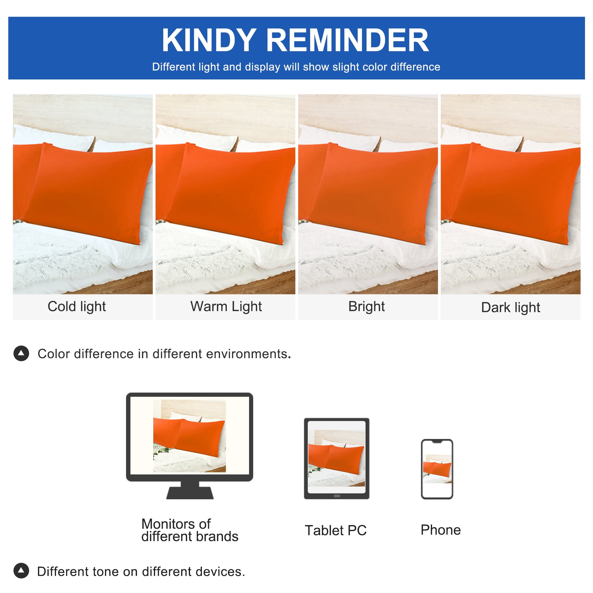 Unique Bargains Pillowcases 2-Piece Egyptian Cotton Pillow Cover orange Standard