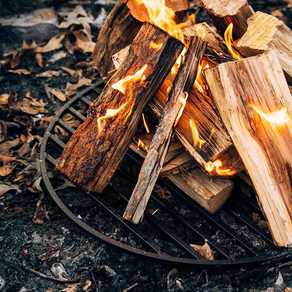 Ash & Ember Round 28" Fire Pit Grate, High Efficiency Elevated Steel Grate