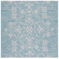 thumbnail image 2 of Safavieh Courtyard Nina Floral Indoor/Outdoor Area Rug, Aqua/Gray, 6'7" x 6'7" Square, 2 of 11