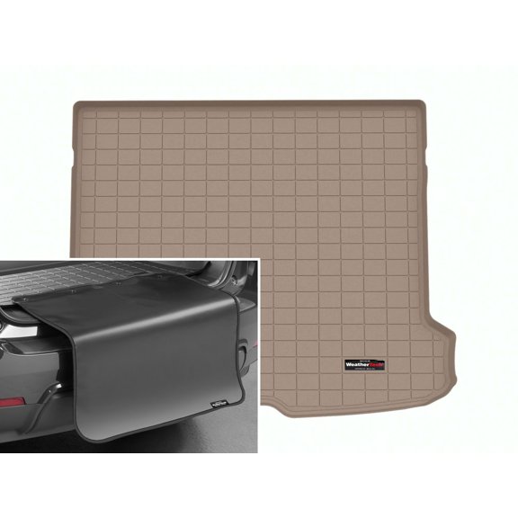 WeatherTech Cargo Trunk Liner with Bumper Protector compatible with Mercedes AMG GLC 43 SUV, GLC SUV - Behind 2nd Row w/ Bumper Protector, Tan