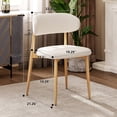 thumbnail image 6 of Dining Chairs Set of 2, LEGAHOME Linen Upholstered Kitchen Chairs with Metal Legs, Modern Dining Room Side Chairs Set with Curved Back for Kitchen Living Room, Beige Seat & Wood-grain Legs, 6 of 6