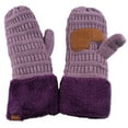 thumbnail image 4 of CC Brand Color Block Sherpa Lined Mitten Accessories Sea Green/Navy, 4 of 7