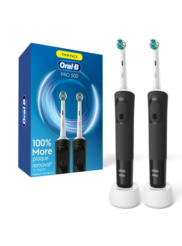 Oral-B Pro 500 Electric Toothbrush with (1) Brush Head, Rechargeable, Black, for Adults and Children 3+