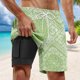 thumbnail image 1 of WILLBEST Pantalones Cortos Casuales de Verano para Hombre, Pantalones Cortos de Playa con Doble Capa Interior y Estampado de Moda con Bolsillo, 1 of 3