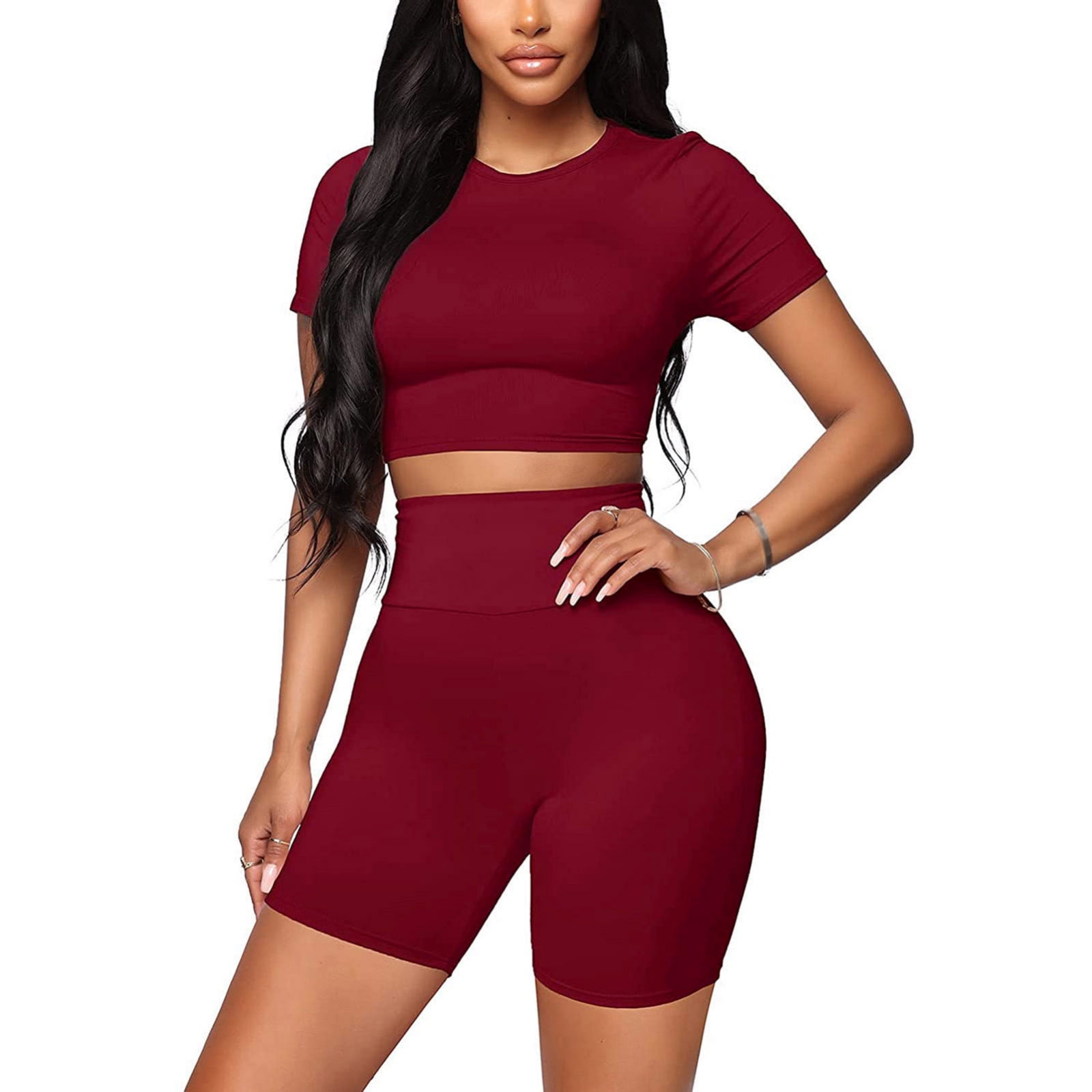 Two Piece Outfits Printed Tops Blouse 