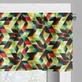 thumbnail image 5 of Ambesonne Colorful Valance & Curtain, Triangles Futuristic, 55"x45", Multicolor, 5 of 6