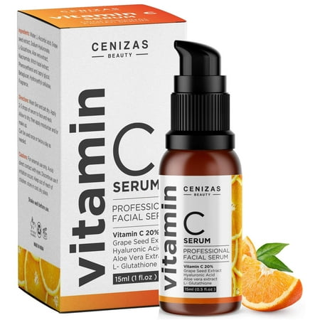 Cenizas 20% Vitamin C Facial Serum With Hyaluronic Acid - Anti Wrinkle & Anti Ageing - (Best Stuff For Wrinkles)