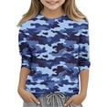 thumbnail image 2 of Frwgonr Girls School Shirts Blue Kids Summer Fall Crewneck Loose Casual Tops Tees Size 3T-12, 2 of 5