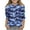 Blue, variant on Boys Girls Camouflage Print Quarter Sleeve Round Neck Top Stretch Casual Pullover Tee for Outdoor Kids Camo Top