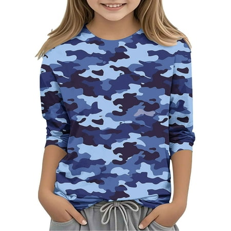 AHTJRT Kids Camouflage Tee Shirts Casual Lightweight Breathable Tee Tops Long Sleeve Crew Neck Shirt for Outdoor Hiking Camping Blue#01 9 Years AHTJRT Kids Camouflage Tee Shirts Casual Lightweight Breathable Tee Tops Long Sleeve Crew Neck Shirt for Outdoor Hiking Camping Blue#01 9 Years