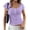 Purple, Pink, variant on UDAUDU Womens Tops Short Sleeve Cute Y2K Summer T Shirts Scoop Neck Henley Button Up Lace Crop Teens Tee Slim Fit 2026 Pink L