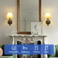 thumbnail image 6 of Wall Sconces Set of 2, Modern Wall Lamps for Bedroom, Sconces Wall Light Fixture with ORB & Beige Fabric Shade, Indoor Wall Mounted Lamps for Living Room Bathroom Vanity Hallway Kitchen, 6 of 8