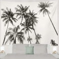 thumbnail image 5 of Tapiz psicodélico étnico Colgante de pared Siluetas en blanco y negro Palmeras de coco tropical Palmeras blancas Sala de estar Dormitorio Arte Naturaleza Decoraciones para el hogar 100 * 150 CM, 5 of 5