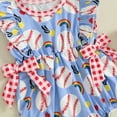 thumbnail image 6 of Miaouyo Baby Girl Summer Romper Baseball Print Flutter Sleeve Round Neck Jumpsuit Infant Bodysuit Streetwear, 6 of 8