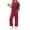 1 Burgundy, variant on Fantaslook 2 Piece Sets for Women Casual Summer Travel Vacation Outfits Short Sleeve Tops Wide Leg Pants Lounge Sets