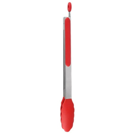 

Kitchen Cooking Food Tongs|Stainless Steel With Silicone Heads Locking Clip|Non-Scratch Stainless-Steel Tongs with Silicone Heads openwork design