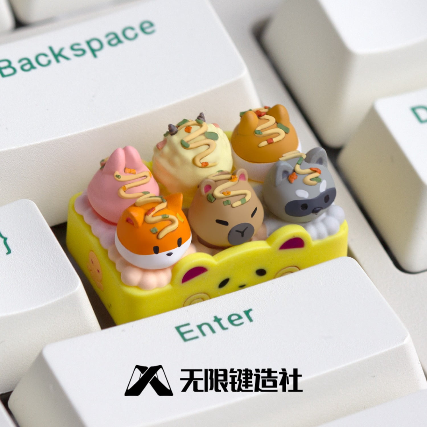 Handmade Resin Takoyaki Artisan Keycap 1.5u, Japanese Octopus Balls Food Keycap for MX Switch Mechanical Keyboard