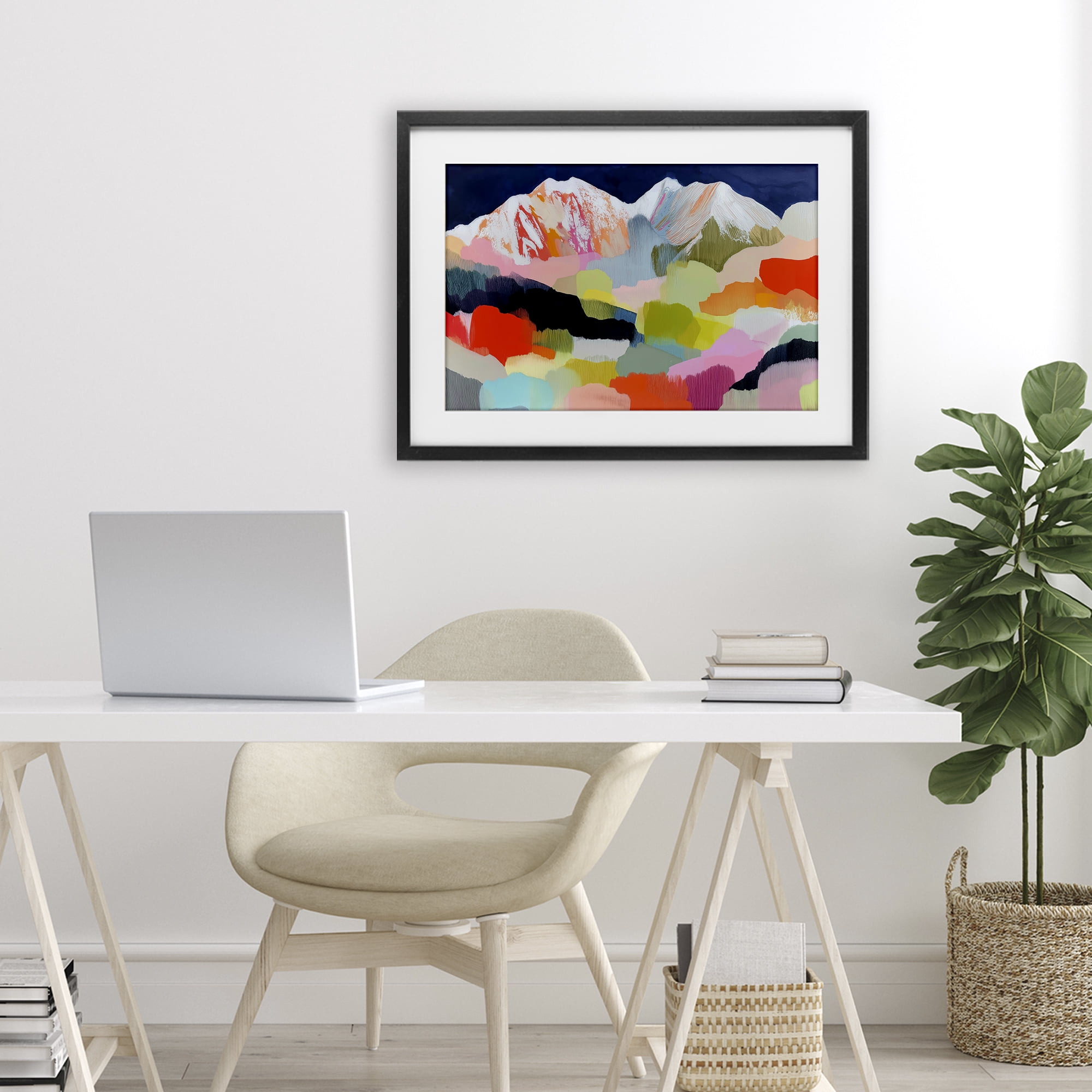 Stupell Industries Alpine Glow in Vibrant Mountains Black Framed Print Under Glass, design by Chromatic Storm Studio