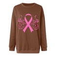 thumbnail image 4 of ZQGJB Breast Cancer Shirts For Women Pink Ribbon Sweatshirt Breast Cancer Awareness Crewneck Pullover Tops Casual Long Sleeve Graphic T-Shirts Brown XXL, 4 of 5