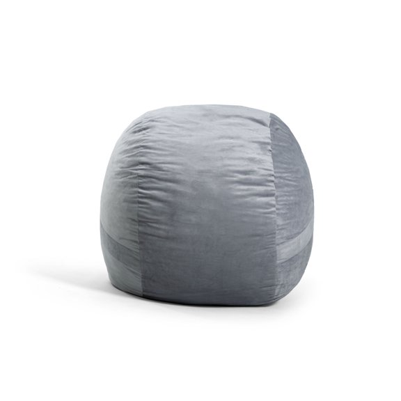 Big Joe Fuf 5Ft Oversized Foam Bean Bag Chair for Kids, Teens, Adults, Gray Plush, Soft Polyester, 5 foot Large Reading and Gaming Seat