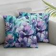 thumbnail image 3 of nygtbtfer Purple Flowers Design Teal Blue Floral Cute Garden Colorful Throw Pillow, Multicolor White, 3 of 7