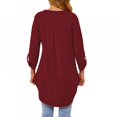thumbnail image 5 of Newway Women's V Neck Chiffon Blouse 3/4 Sleeve Casual Office Work Shirts Tops Loose Fit Solid Color Tunic Streetwear Clothes, 5 of 6